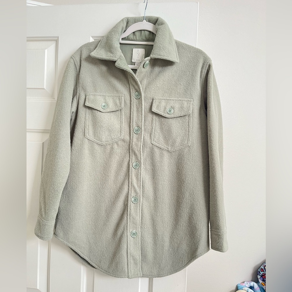 xs pistachio medium/long length button up sweater,cardigan
